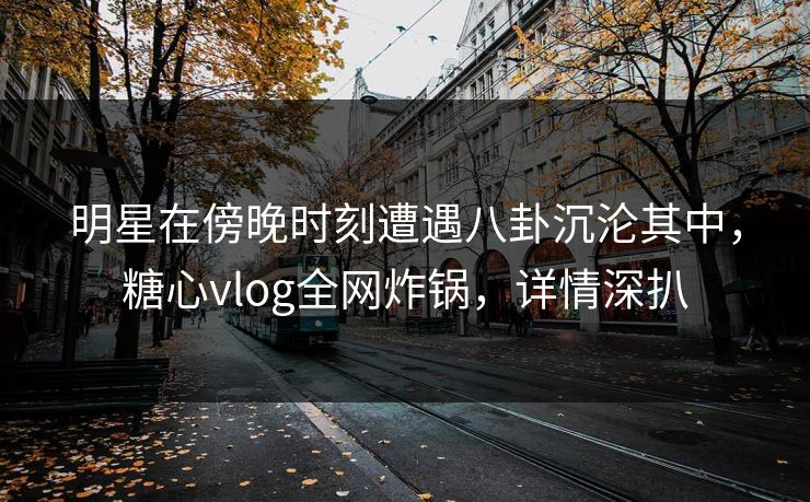 明星在傍晚时刻遭遇八卦沉沦其中，糖心vlog全网炸锅，详情深扒