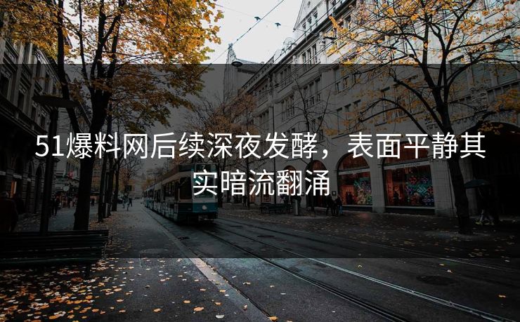 51爆料网后续深夜发酵，表面平静其实暗流翻涌